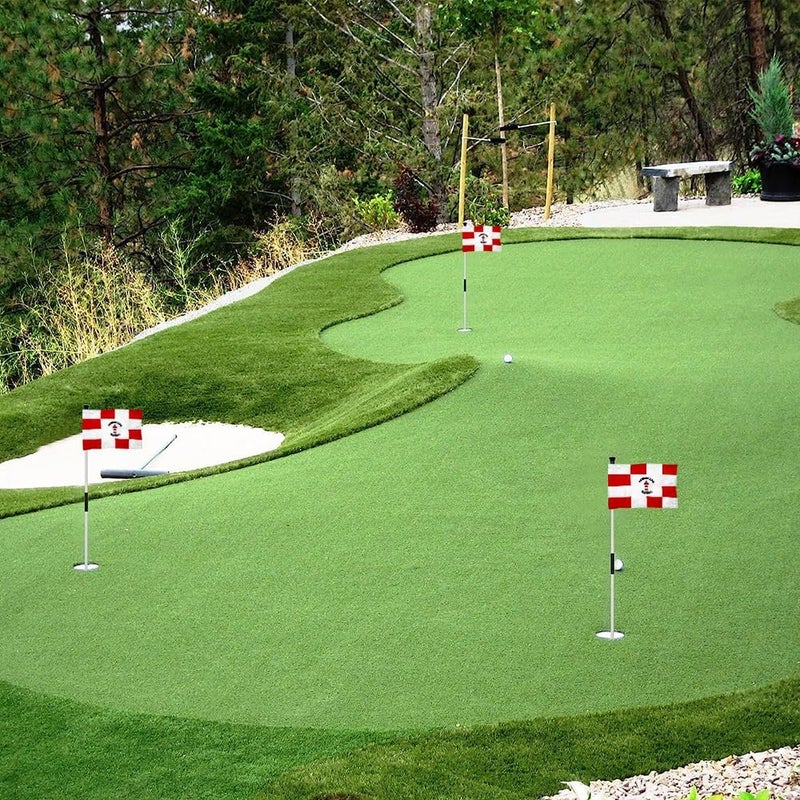 2BUT Harbour Town Golf Links Golf Pin PGA Flag Practic Putting Green Golf Flag For Backyard Garden Double-Sewn 600D Nylon Miniature Pin Flag Regulation Tube Flag(Red 8"X6") - Image 4